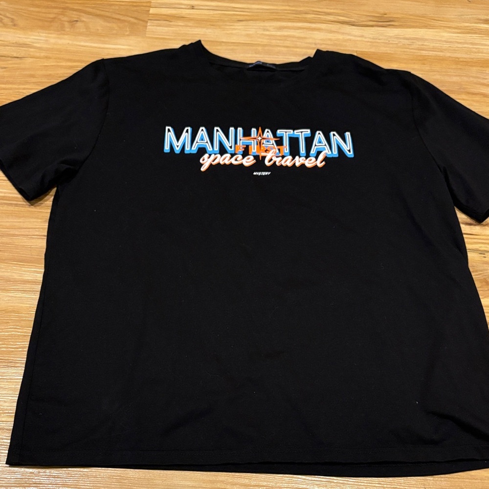 ROMWE Black Manhattan Space Travel Tee